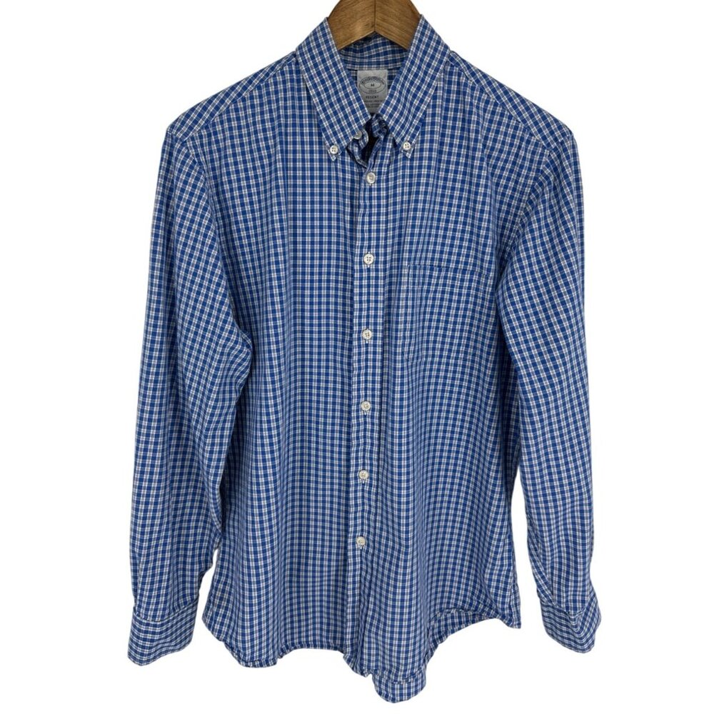 Brooks Brothers Regent Plaid Button-Down Long Sleeve Shirt Size M